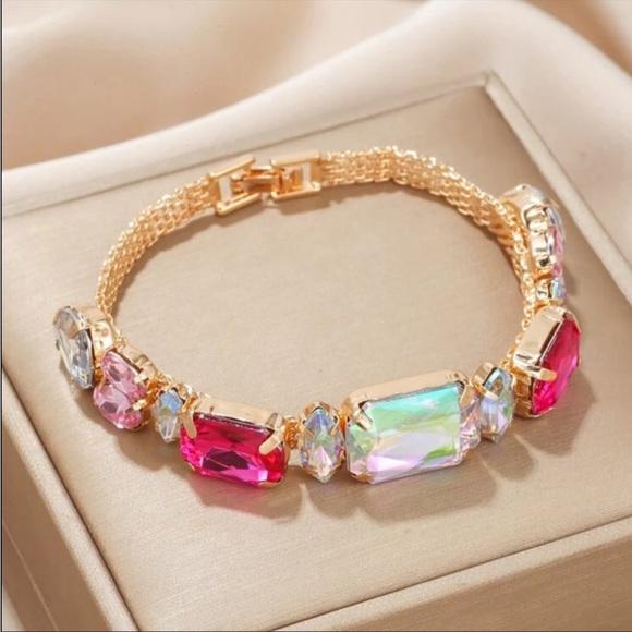 Pink Gemstone Tennis Bracelet - Picture 3 of 6